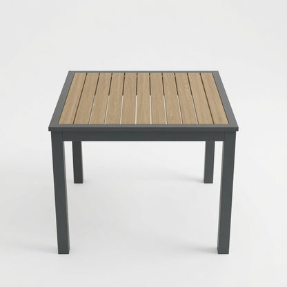 Outdoor Square Patio Slatted Dining Table - Gray