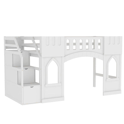 Loft Bed With Storage Staircase And Windows
