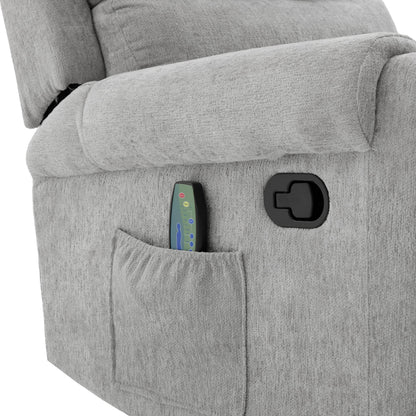Manual Recliner Massage Chair With Swivel Rocker, 8 Massage Modes, Side Storage Pocket