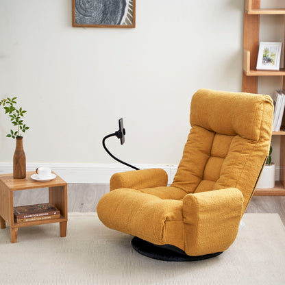Adjustable Swivel Lounge Chair With 360 Degree Rotating Seat And Headrest Support