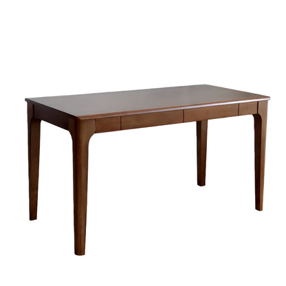 Desk With Drawers, Smooth Edge Design - Walnut