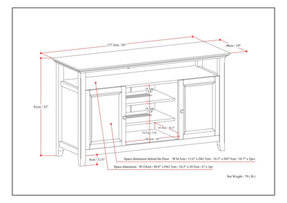 Amherst - TV Media Stand, Handcrafted