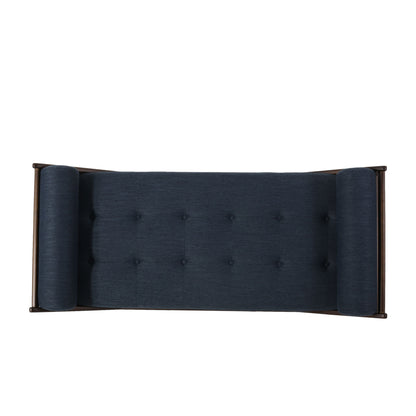 Chic Contemporary Chaise Lounge With Button Tufting And Bentwood Structure