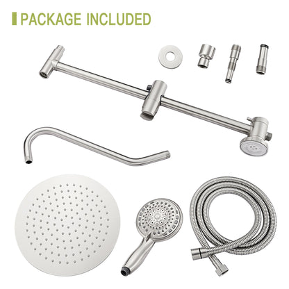 Shower System With 5 Function Rain Hand Shower And Slide Bar Combo