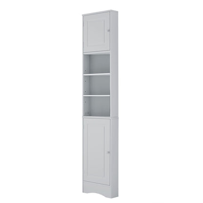 Multi Functional Corner Cabinet With Adjustable Shelves And 2 Doors