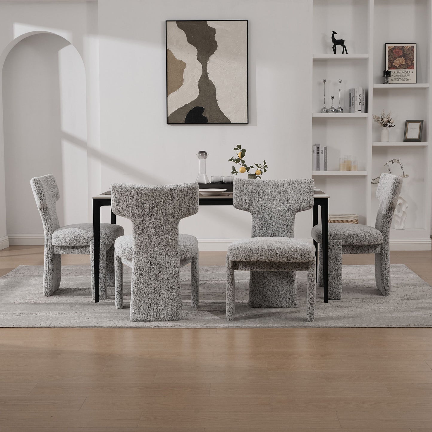 Armless Curved Back Accent Chairs