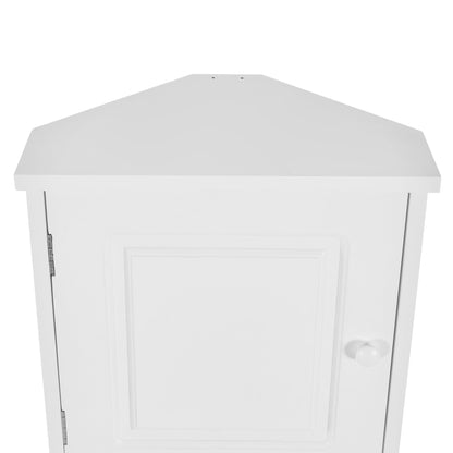 Multi Functional Corner Cabinet With Adjustable Shelves And 2 Doors