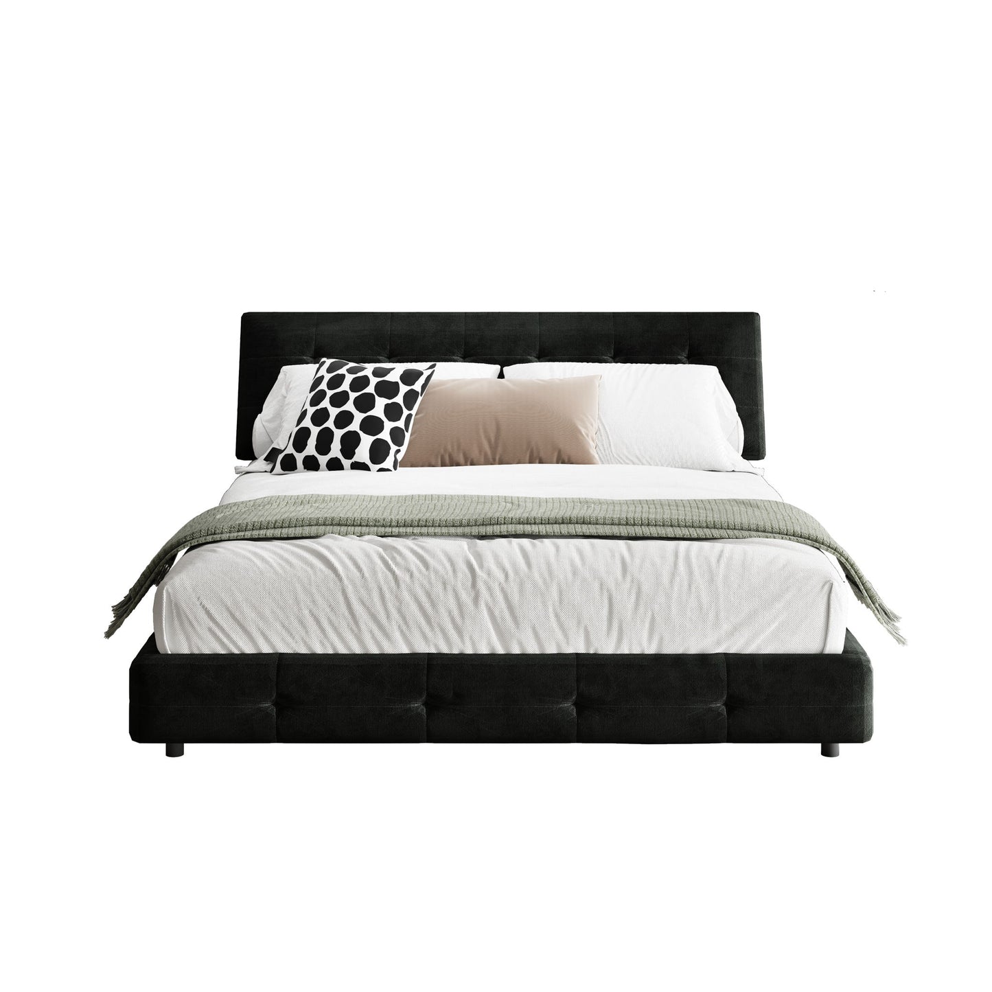 Tufted Headboard With Extra-Large Ultra-Soft Cloud Pillow Design