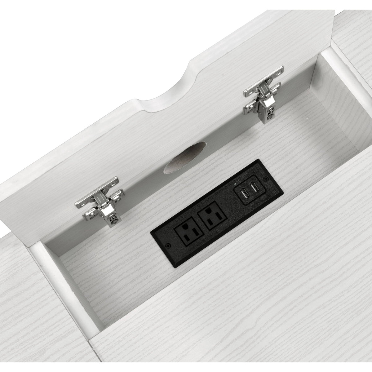 Verster - Writing Desk With USB - Black / Natural