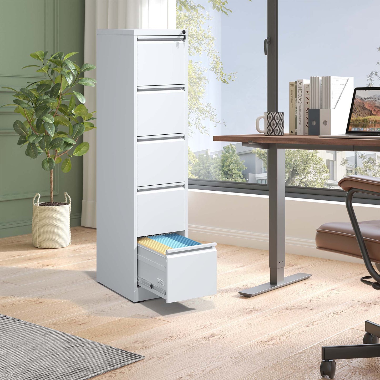 Steel Drawer Vertical File Cabinet With Lock For A4 Legal / Letter Size