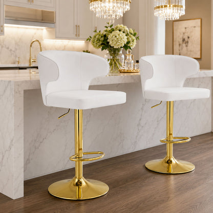 Adjustable Swivel Bar Chair With High Back Support