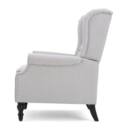 Armchair Recliner With Pushback Mechanism And Wingback Design