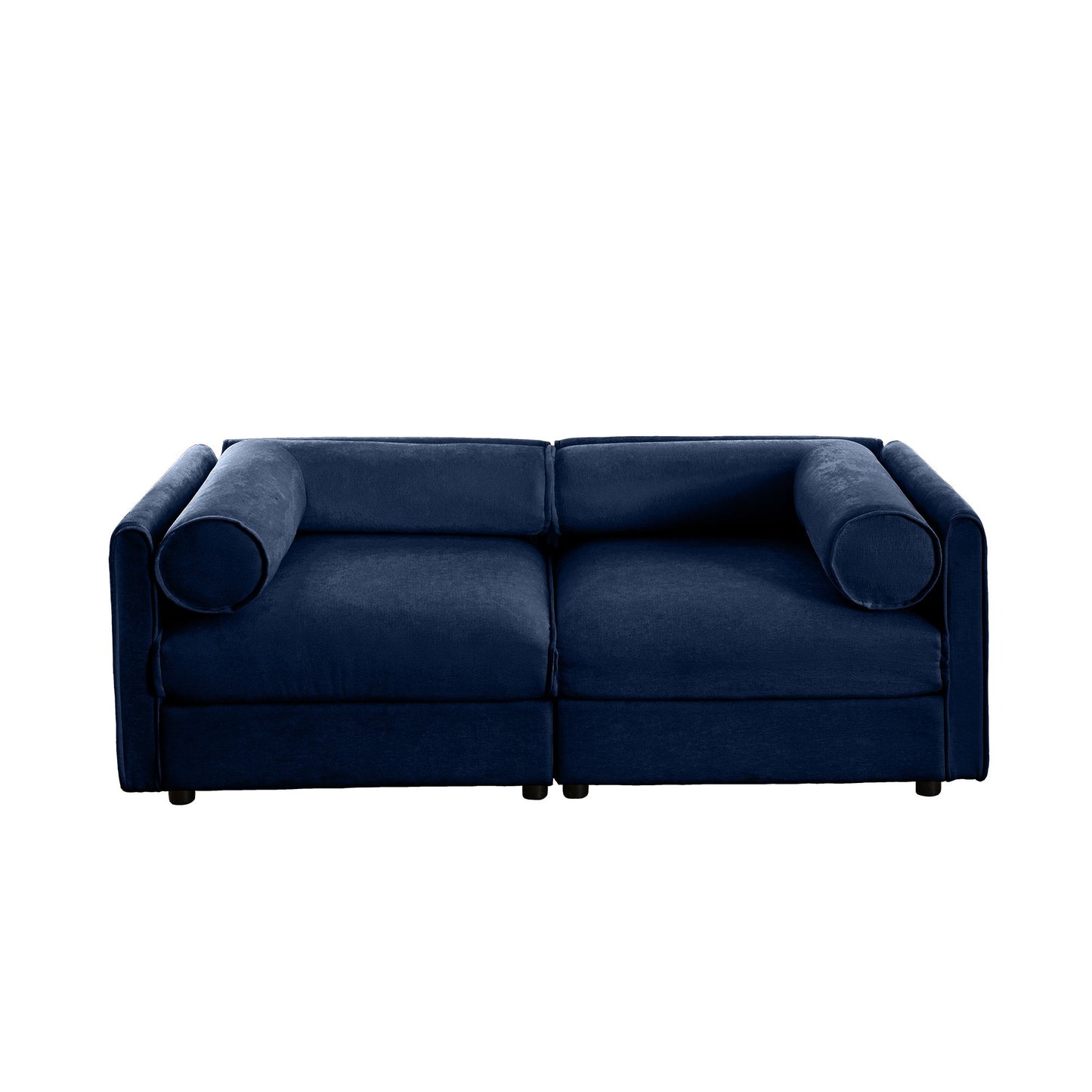 Stylish Sofa With Storage Seat And Cylindrical Backrest