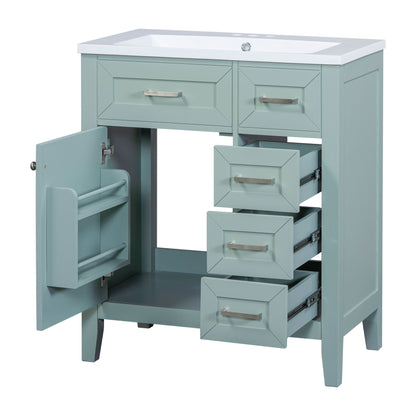 Modern Bathroom Vanity With Sink Combo, 3 Drawers, Undermount Drop-In Sink