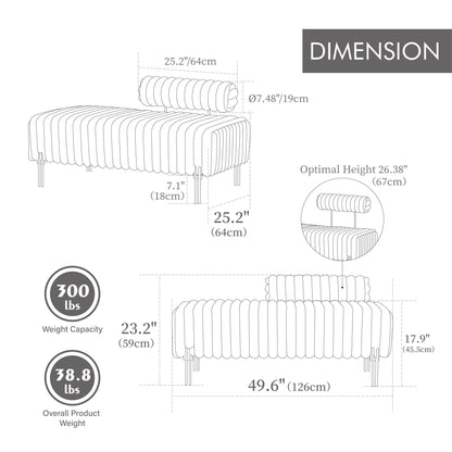 Mini Loveseat With Adjustable Backrest