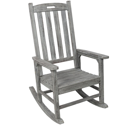 Oversized Porch Rocker Chair With Wide Seat And Tall Backrest