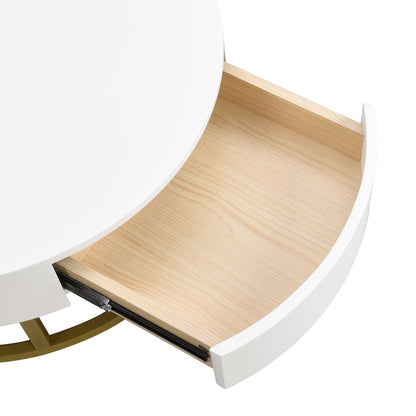 Modern Round Lift-Top Nesting Coffee Tables With 2 Drawers