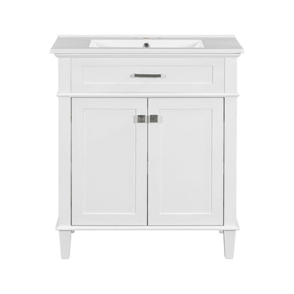 Bathroom Vanity With Ceramic Basin, Soft Close Door And Adjustable Shelves