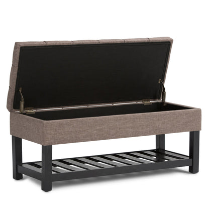 Saxon - Upholstered Transitional Storage Ottoman Bench