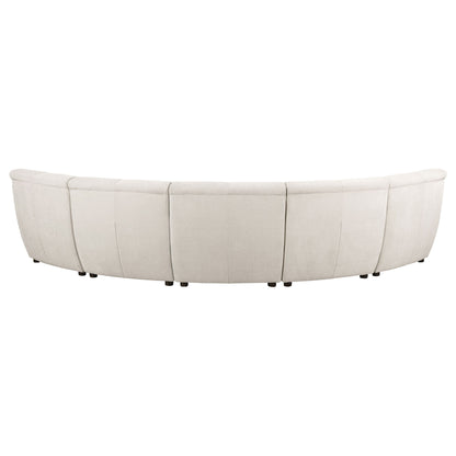 Oliver - 5 Piece Upholstered Sectional Sofa With Curved Silhouette - Ivory