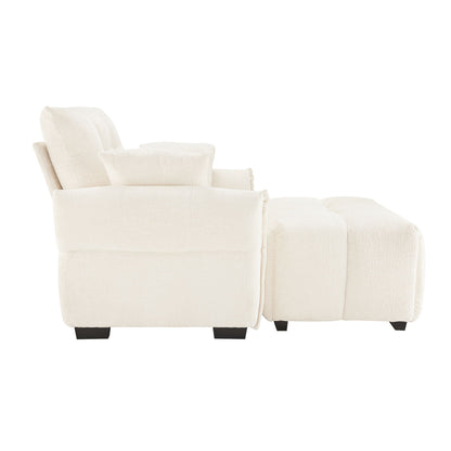 Ergonomic Single Seater Sofa With Ottoman, High Resilience Support Cushions