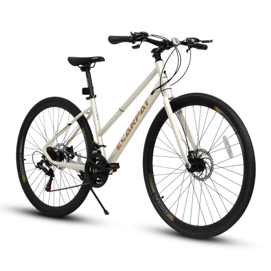 A28250 Road Bike With Aluminum Alloy Wheels, 21 Speed Gear System, Disc Brakes, Wide Tires