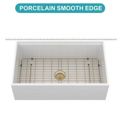 Workstation Single Bowl, Apron Front Kitchen Sink - White
