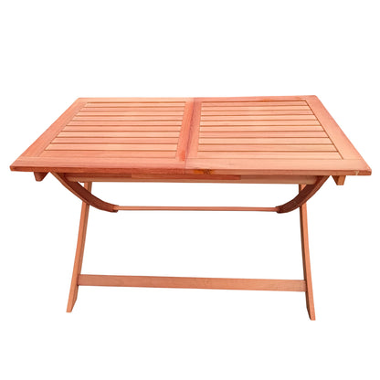 Foldable Patio Dining Set With 1 Dining Table, Indoor And Outdoor Use, Solid Wood - Teak