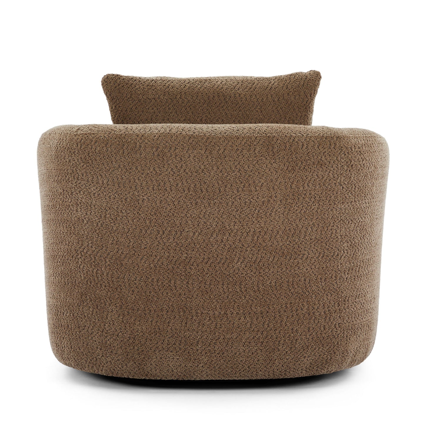 360° Swivel Barrel Sofa Chair With Throw Pillow, Upholstered Accent Chair