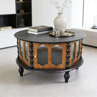 Round 3 Door Storage Coffee Table For Living Room