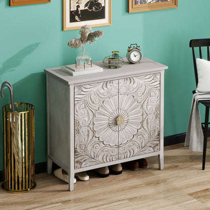 2 Door Cabinet, Suitable For Bedroom - Light Gray