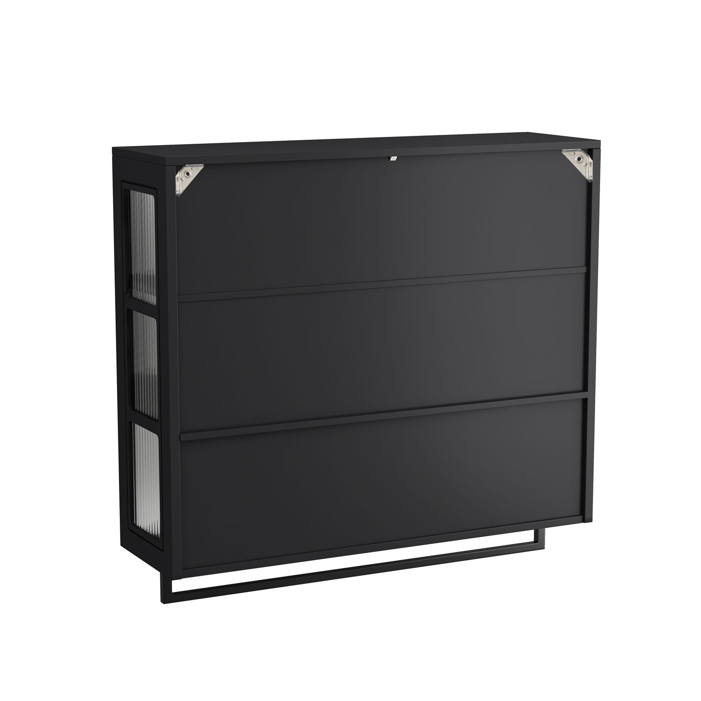 3 Door Wall Cabinet With Glass Door And Towel Bar