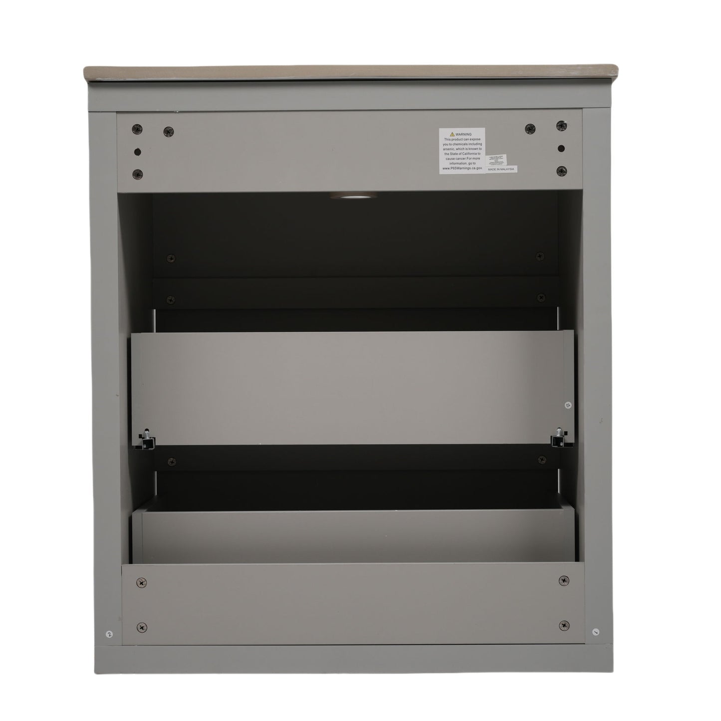 Freestanding Bathroom Vanity With Ceramic Sink, 2 Full Extension Drawers