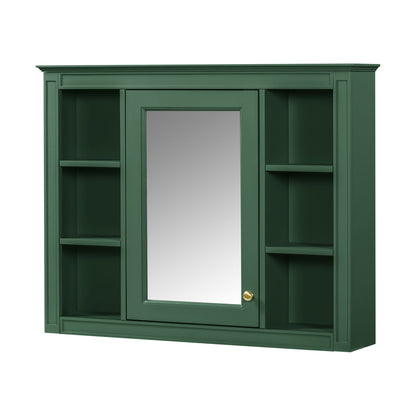 Bathroom Vanity With Mirror Cabinet, Single Sink With 2 Soft Closing Doors And 4 Drawers