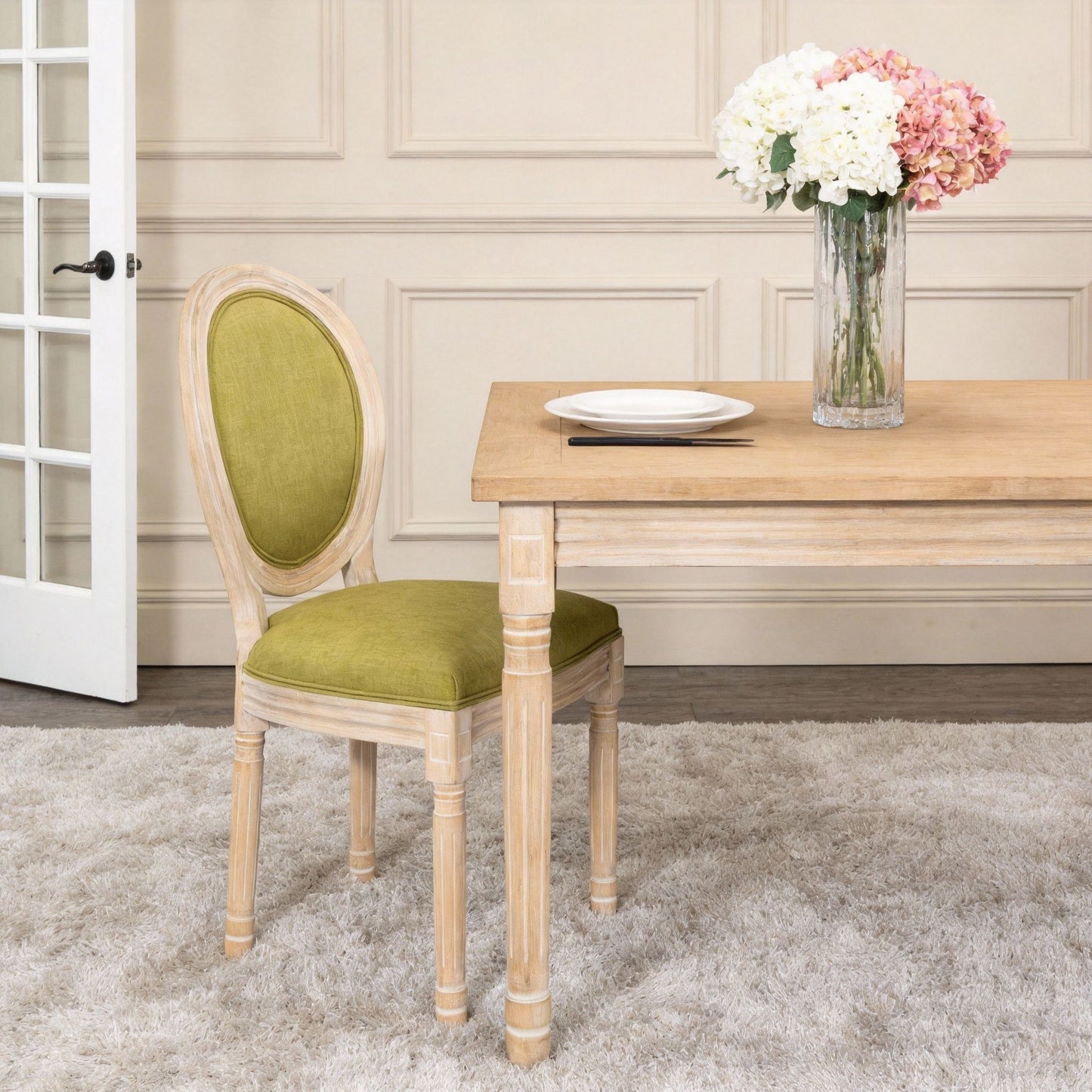 Upholstered With Round Back Dining Chairs (Set of 2)