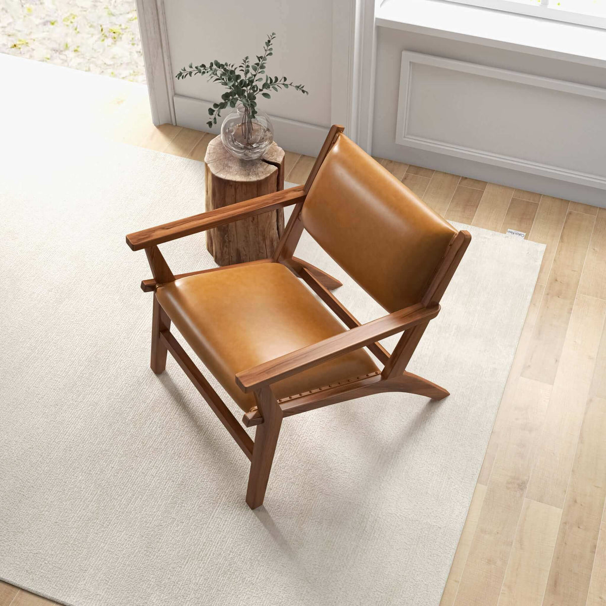 Hendrix - Antique Arm Chair - Brown / Rustic / Tan