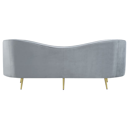 Sophia - 3 Piece Upholstered Channel Tufted Sofa Set - Gray