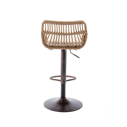 Modern Swivel Bar Stools Adjustable Counter Chairs With Footrest (Set of 2)