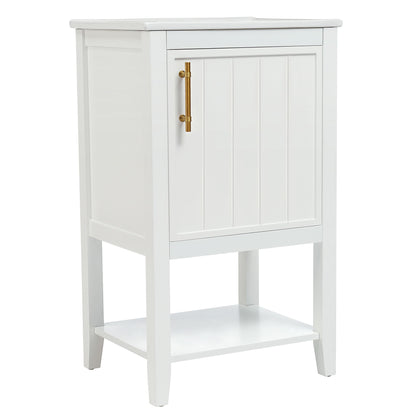 Modern Bathroom Vanity With Sink, Soft-Closing Door And Open Shelf
