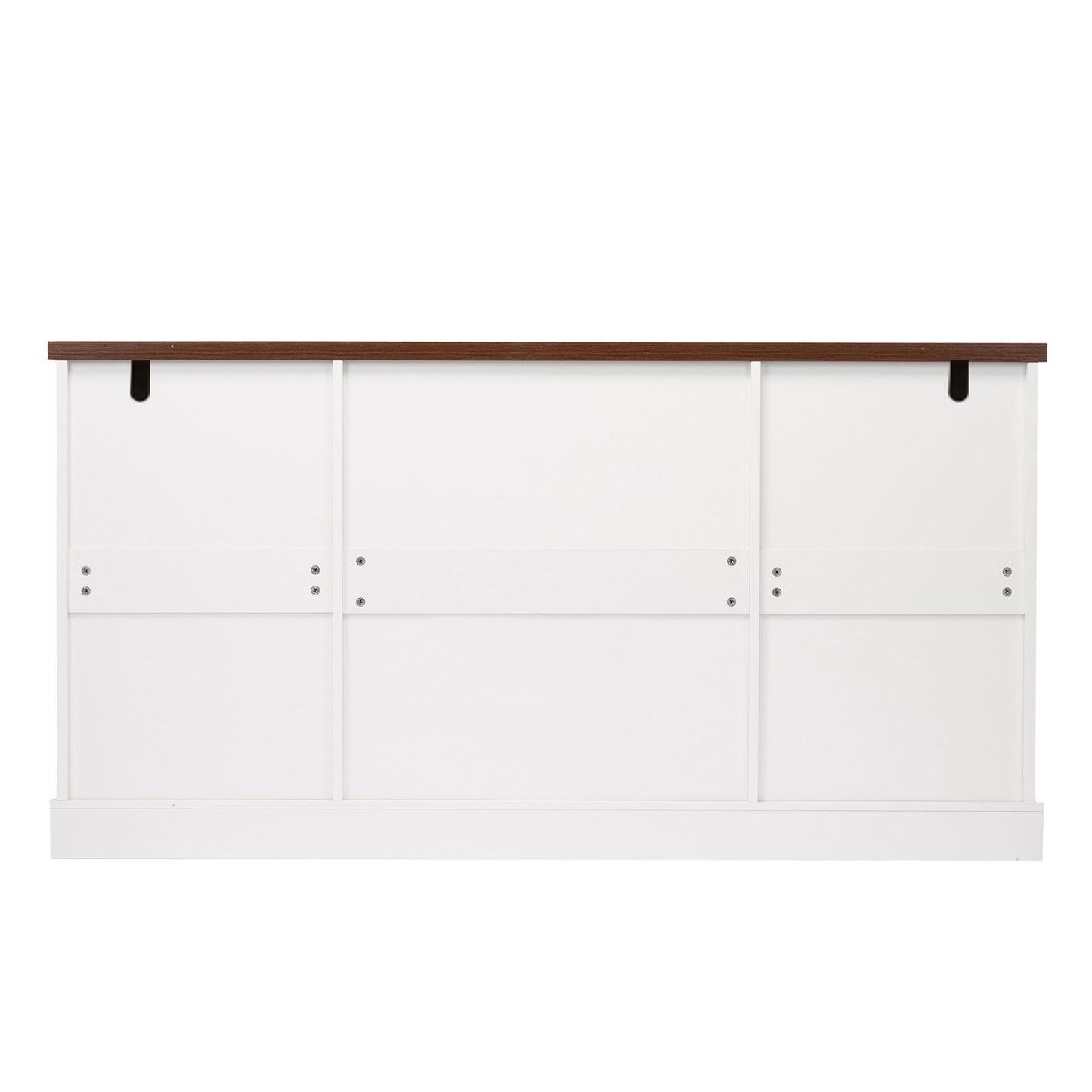 Barn Door Storage Cabinet With 2 Drawers & Door Rack, Adjustable Shelves