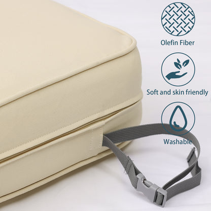 Patio Deep Chair Cushion - Set of 2 - Total 6 pieces (Beige)