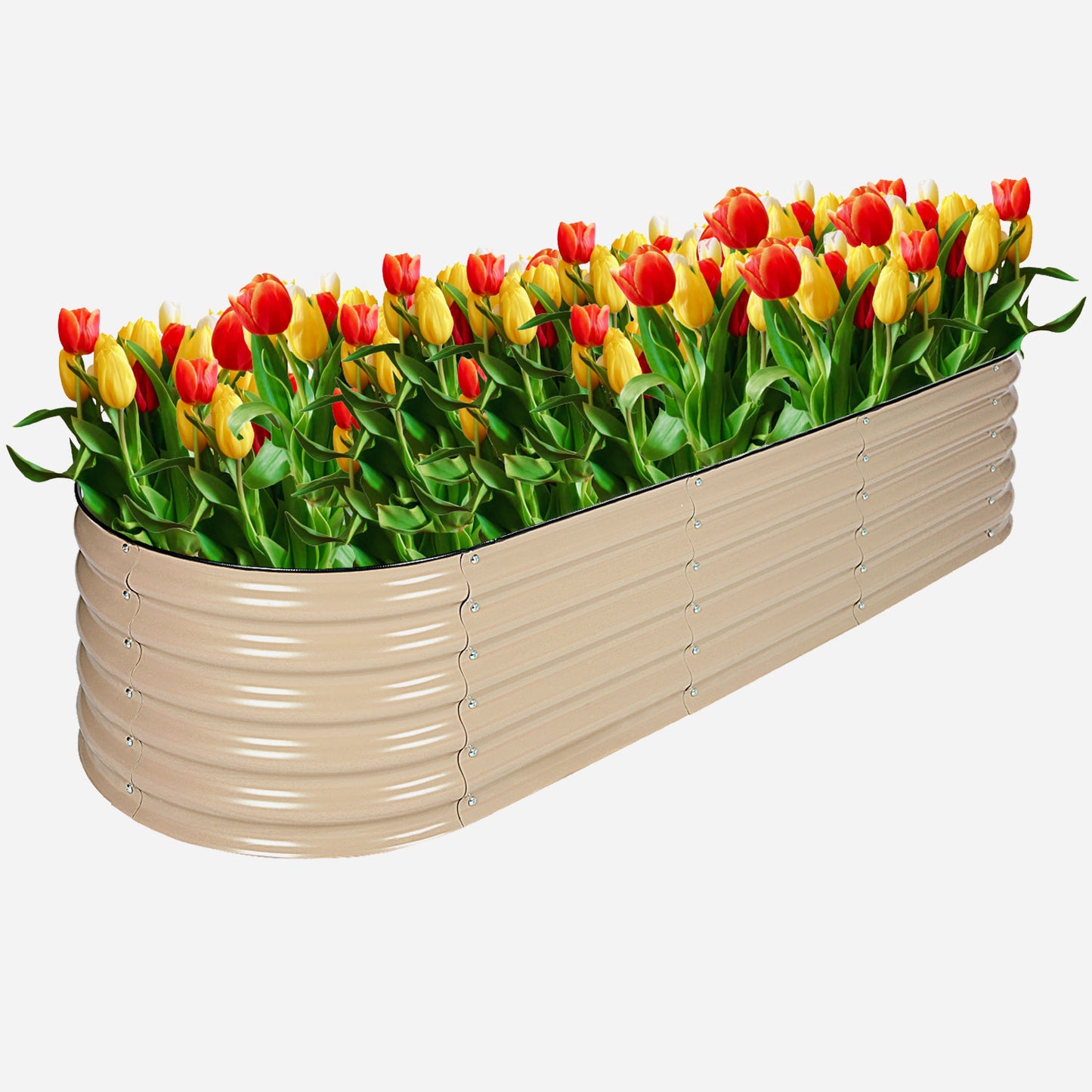 6-in-1 Modular Metal Raised Garden Bed (Beige)