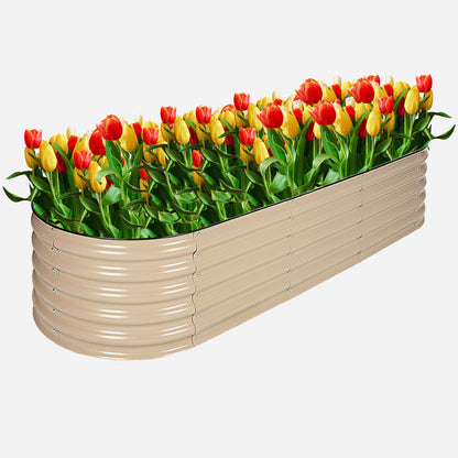 6-in-1 Modular Metal Raised Garden Bed (Beige)