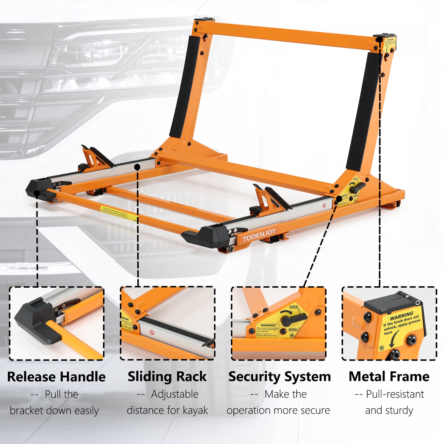 Elevate Universal Lift Assist Roof Rack (Orange)