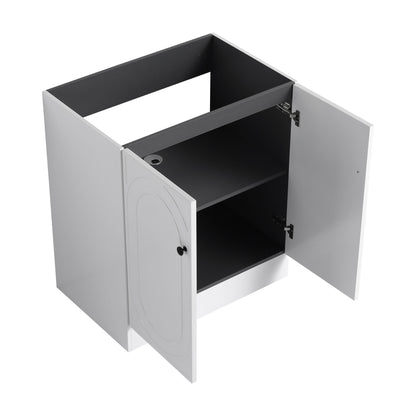 Contemporary Freestanding Bathroom Vanity With Resin Sink & Soft-Close Cabinet Doors