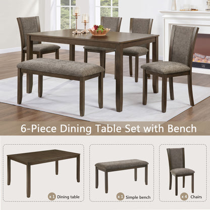 Dining Table Set With Upholstered Chairs, Rectangular Dining Table Set