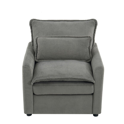 Modern Single Seat Accent Chair With Side Storage Pockets