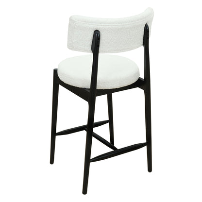 Mid Century Modern Counter Stools, Fabric Upholstered Chairs