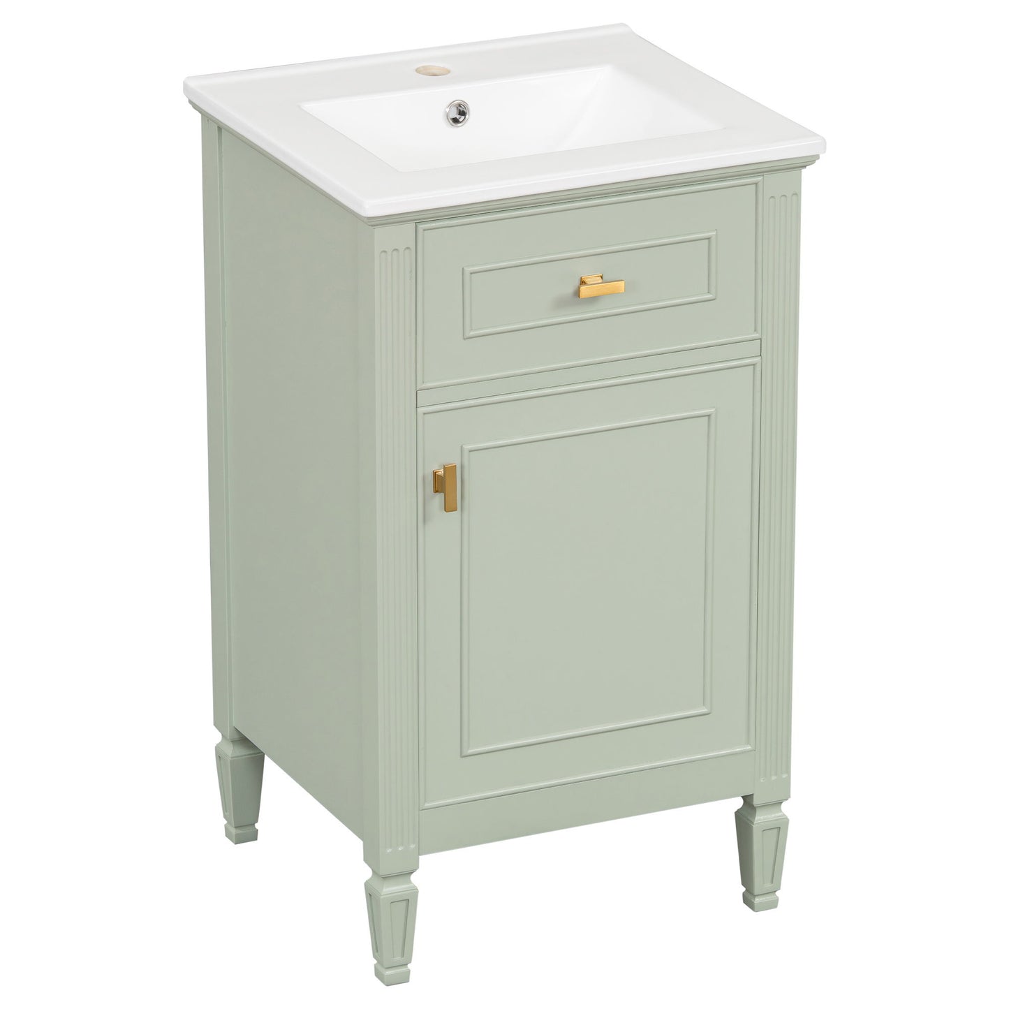 Bathroom Vanity With Sink, Adjustable Shelf, Tilt-Out Drawer