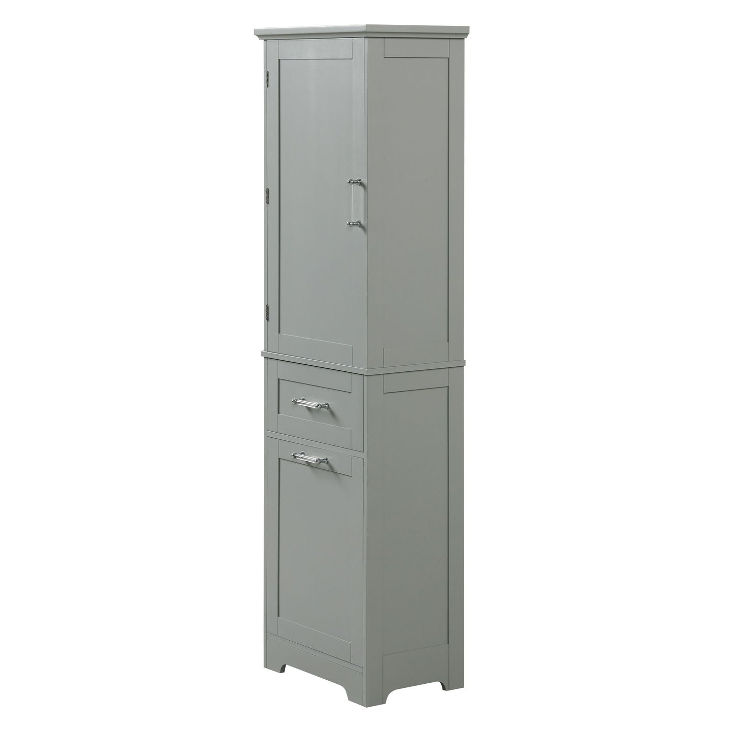 Tall Freestanding Bathroom Storage Cabinet With Adjustable Shelf And 2 Drawers